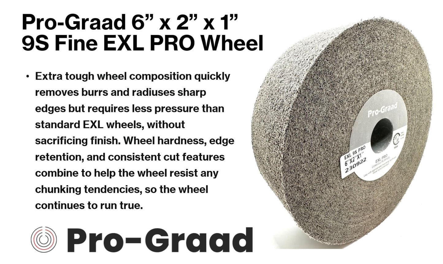 Pro-Graad EXL PRO Convolute Deburring Polishing Wheel - 6" x 2" x 1" 9S Fine Silicon Carbide - Professional Grade - Metal Deburring, Finishing and Polishing Wheel - (1 Pack)
