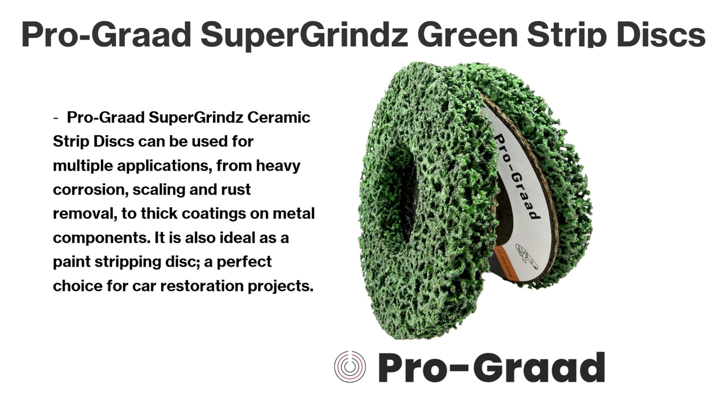 Pro-Graad 5 Pack Strip Disc Stripping Wheels 4.5" x 7/8" Stripping Discs Wheel for Angle Grinder Clean and Remove Paint Coating Rust Welds Oxidation, Green, Pack of 5