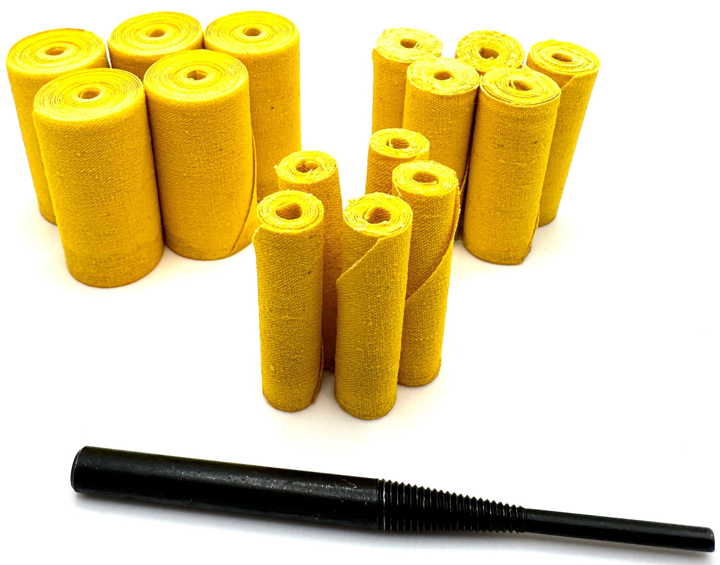 Pro-Graad Yellow Treated Cloth Buffing & Polishing Cartridge Roll (3/8", 1/2", 3/4" Assortment, 16, Each)
