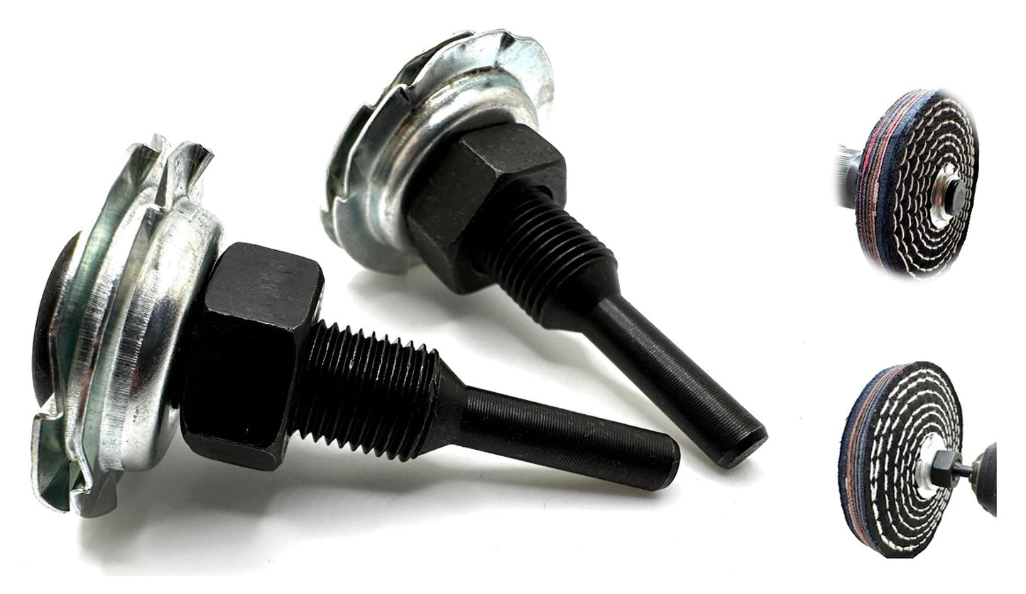 Pro-Graad Arbor Mandrel for Drill or Die Grinder 1/4” Shank 1/2" Threads Wheel Arbor Adapter for Mounting 1/4” up to 3/4” wide Buffing Grinding and Polishing Wheels with 1/2” center hole | 2 Pack