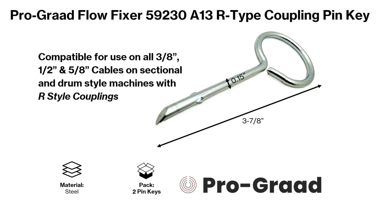 Pro-Graad Flow Fixer 2 PACK A13 59230 Replacement Coupling Pin Key – Fits Ridgid K-400 K-50 K-3800 K-60SP K6200 C8 Drain Cable R Style Couplers, Compatible R-Type 5/8” Drain Auger Coupler Pin Tool