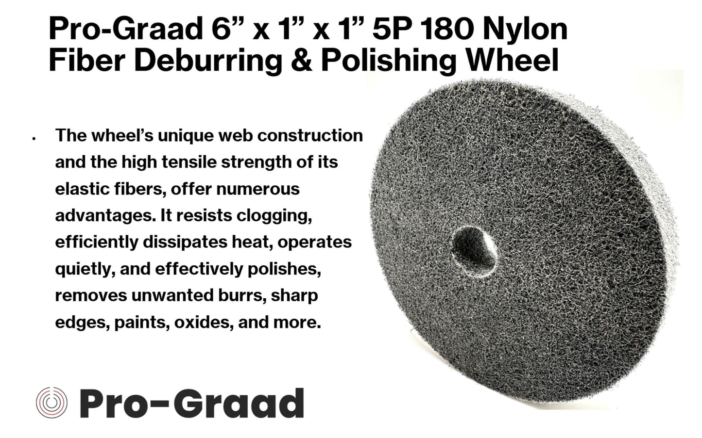 Pro-Graad Nylon Fiber Deburring Wheel 5P 7P 9P Hardness 180 Grit Silicon Carbide Brushed Polishing Buffing Unitized Wheel