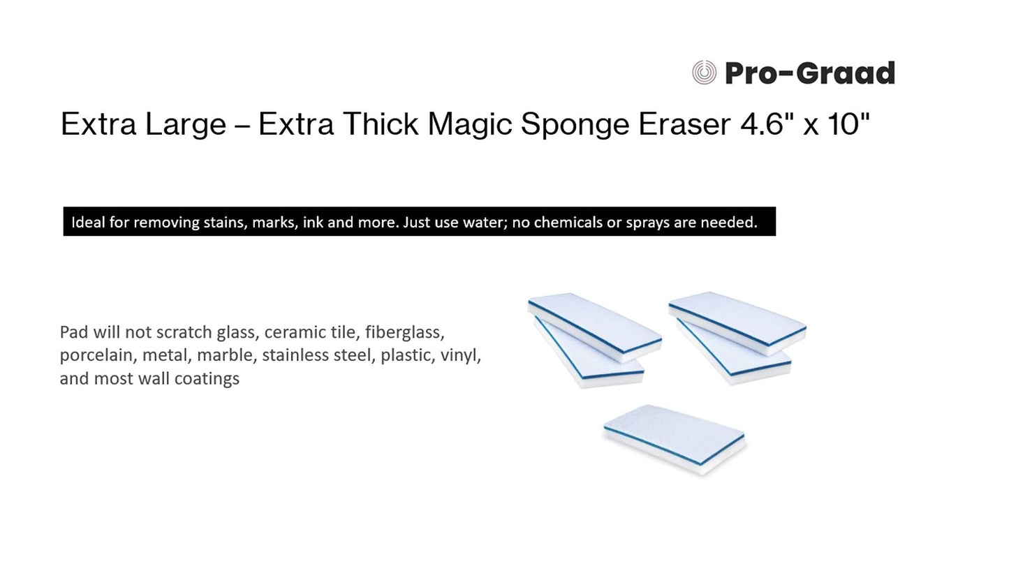 Magic Mopper 4610 Eraser Pads - 5 Pack 4.5" x 10" x 1" Commercial Grade Melamine Mop Sponges for Floor, Tile, Grout, Baseboard, Walls-Durable & Versatile Cleaning - Pack of 5
