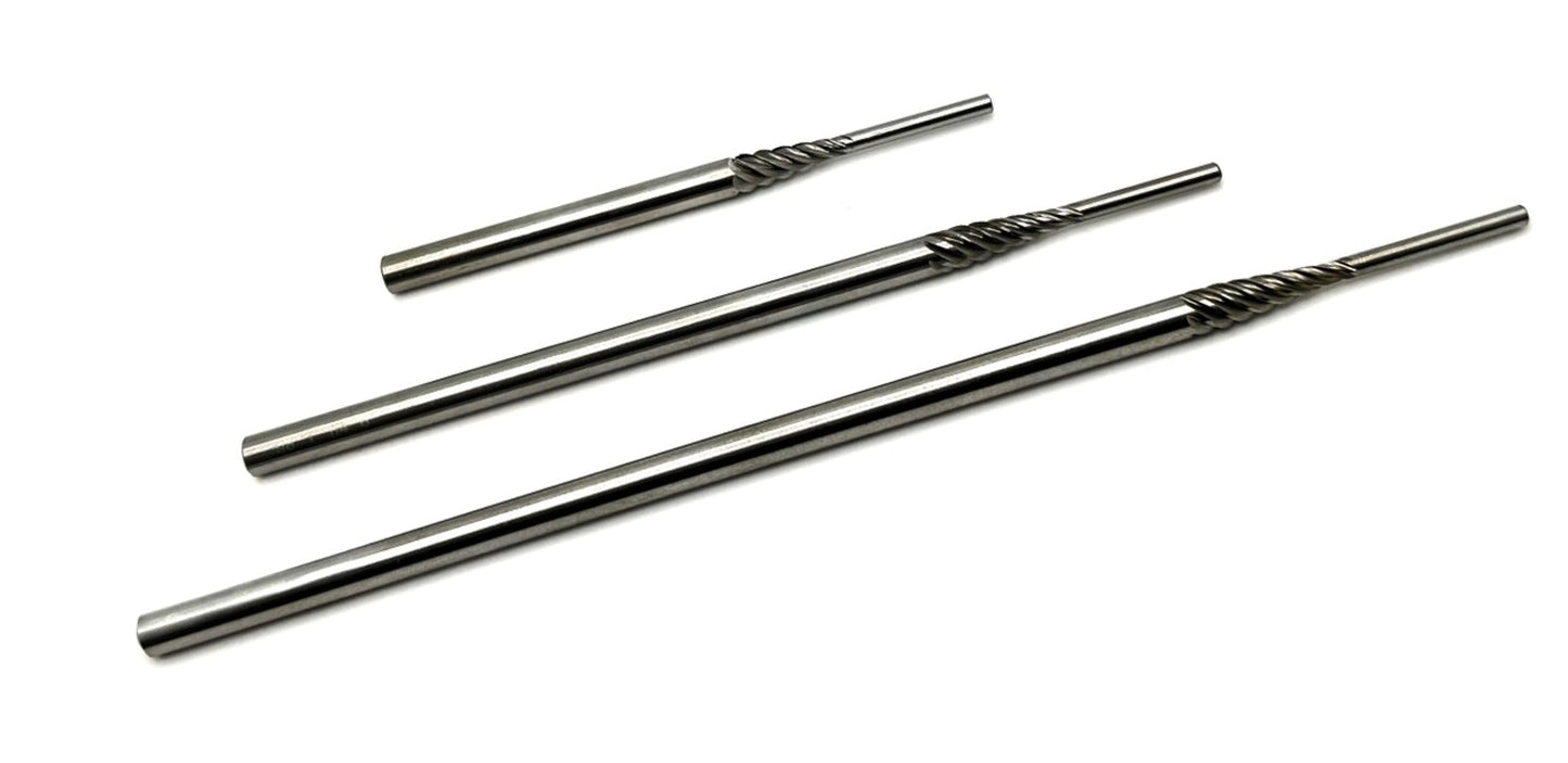 Pro-Graad Porting Mandrel Premium High Speed Steel Coarse Thread Extra Shank Length Cartridge and Spiral Roll