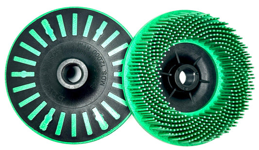 Pro-Graad 4-1/2” x 5/8”-11 50 Grit Green Bristle Disc | Ceramic-Aluminum Oxide Abrasive Bristle Disc with 5/8”-11 Fast Change Hub | Remove Coatings Paint Rust Contaminants Weld Burn | Pack of 1