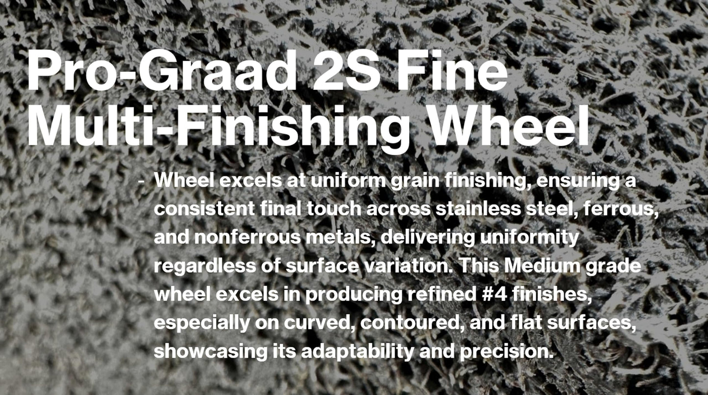 Pro-Graad Multi-Finishing Wheel – 6” x 3” x 1” 2S Fine Grit Silicon Carbide - Stainless Steel Finishing Convolute Wheel 13181 – for #4 Finish - 1 Pack