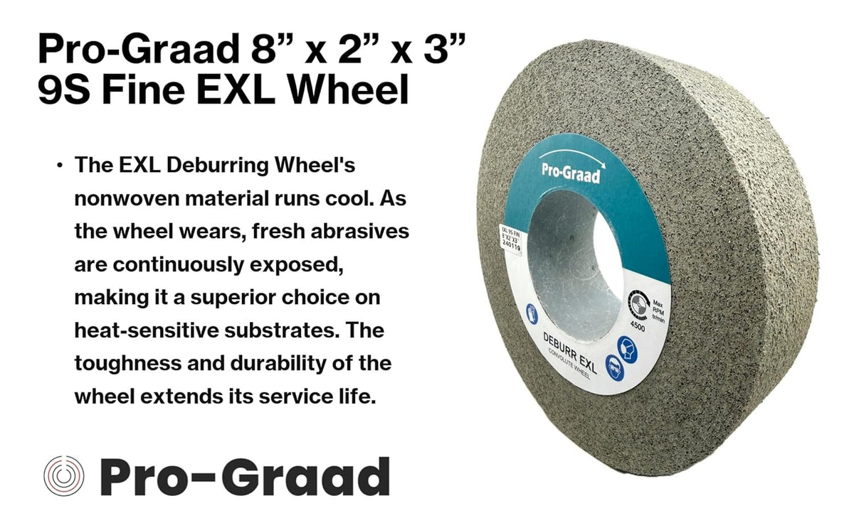 Pro-Graad EXL Deburring Wheel 8" x 2" x 3", 9S Fine, 05136