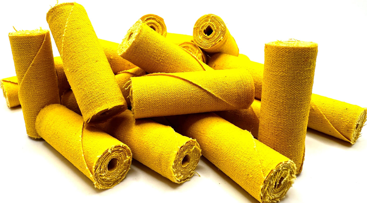 Pro-Graad 25 Pack 1/2x1-1/2x1/8 Yellow Treated Cloth Buffing & Polishing Cartridge Rolls, Ideal for Detail Polishing Hard to Reach Areas