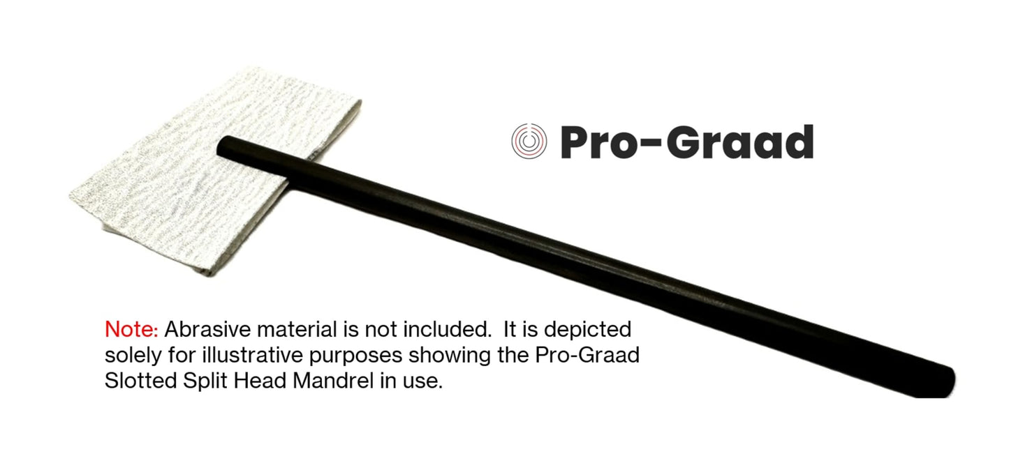 Pro-Graad 4” Slotted Mandrel 1/8” Shank & Body, Split Head Mandrel, Sanding Internal Holes, 1/8” Shank Diameter x 4” Overall Length, Pack of 1