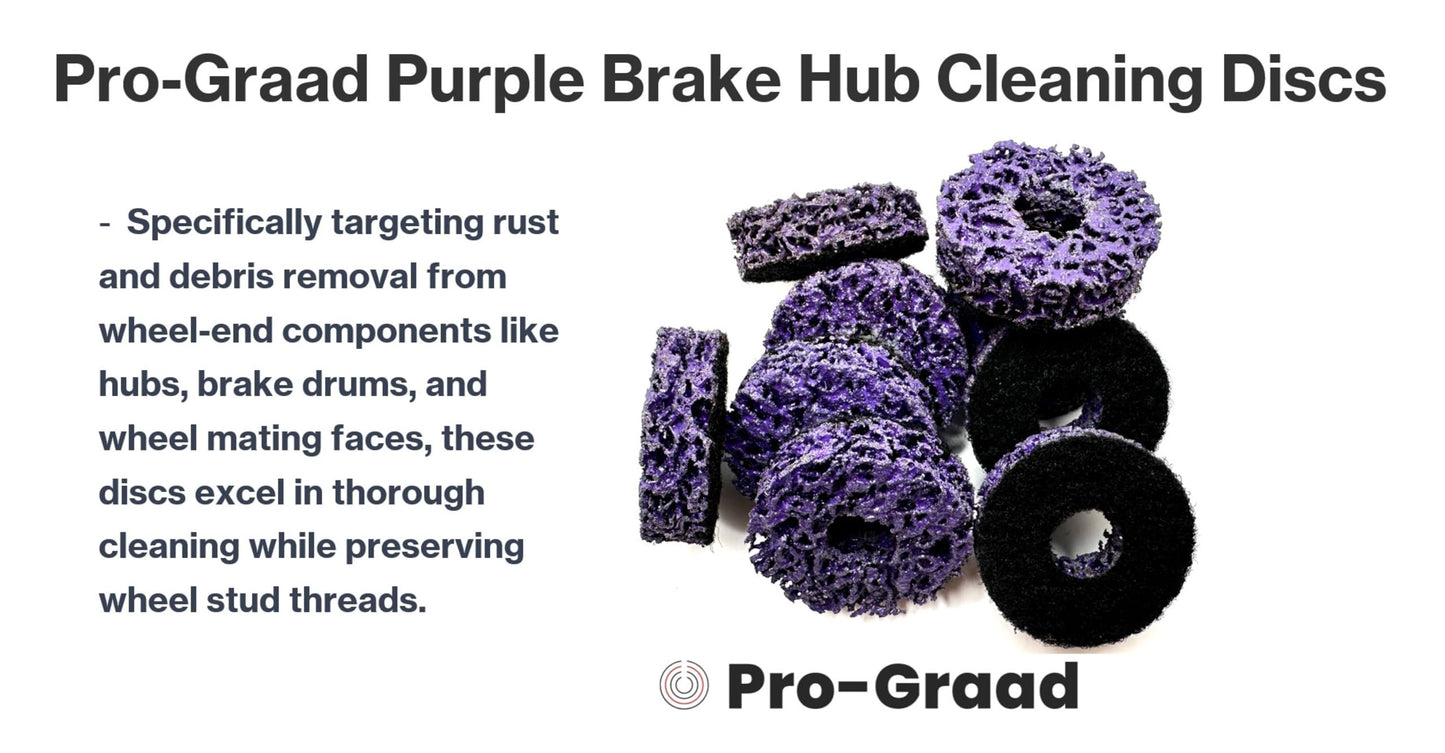 Pro-Graad 10 Pack 2” Hook & Loop Brake Hub Cleaning Discs, Brake Drum & Rotor, Around Wheel Studs Rust Removal, Replacement Pads Compatible with Hook Style Stud Rust Removal & Wheel Stud Cleaner Tools