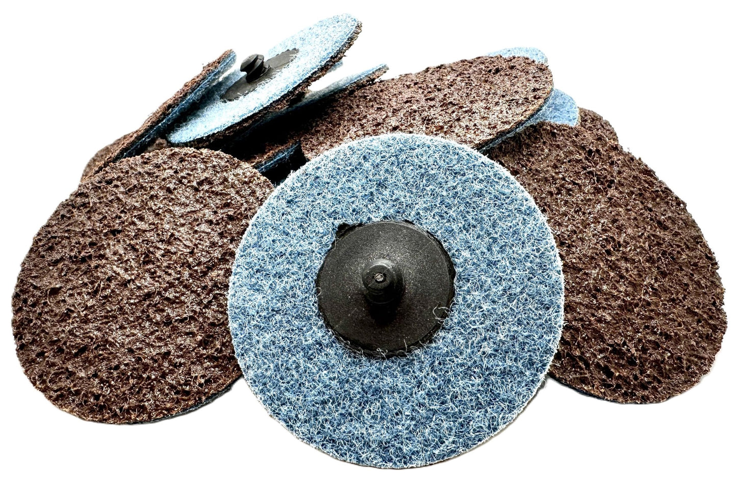 Pro-Graad 3” SE Coarse Roll Lock Quick Change Heavy Duty Non-Woven Surface Conditioning Discs for Deburring Sanding Blending Polishing Paint Removal with Male R-Type Backing, Brown (ACRS), 18082