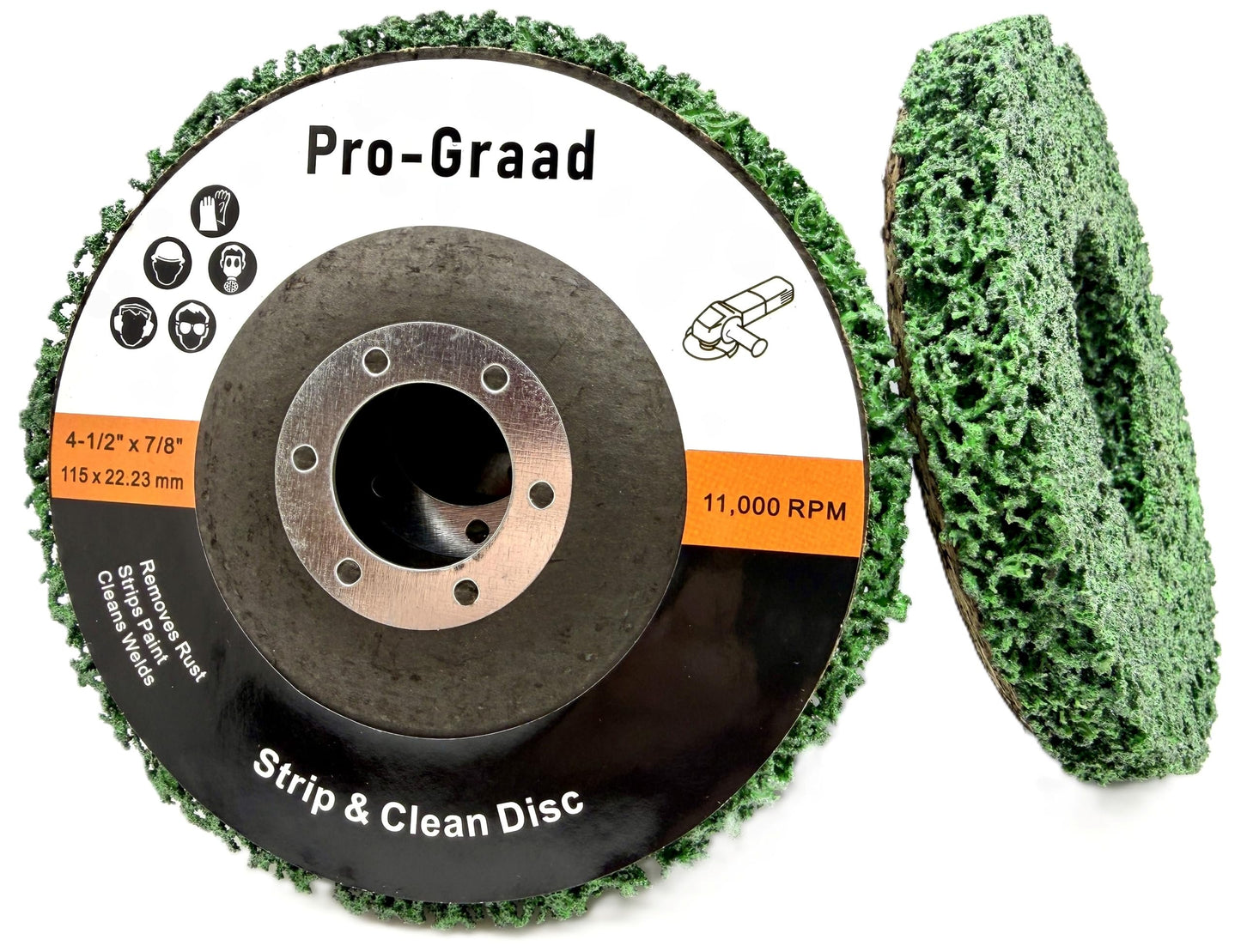 Pro-Graad 5 Pack Strip Disc Stripping Wheels 4.5" x 7/8" Stripping Discs Wheel for Angle Grinder Clean and Remove Paint Coating Rust Welds Oxidation, Green, Pack of 5