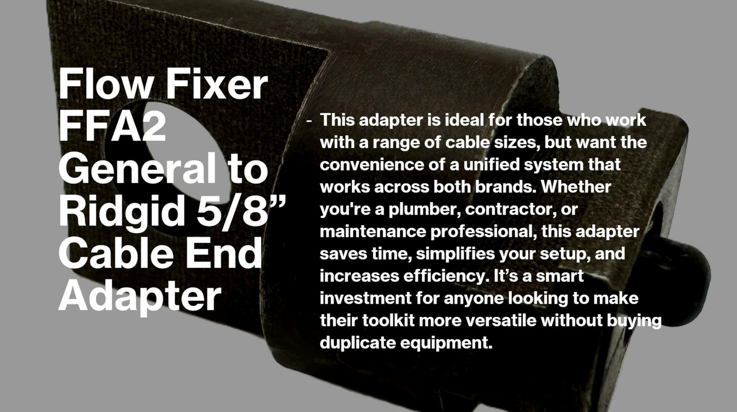 Auger Adapter FFA2 – Compatible with General to Ridgid Drain Cleaner, Converts General Slotted Cable Ends to Fit Ridgid Models K40, K50, K375, K380, K400 &K3800 with 5/8" Cable Ends (Not Cable Size)