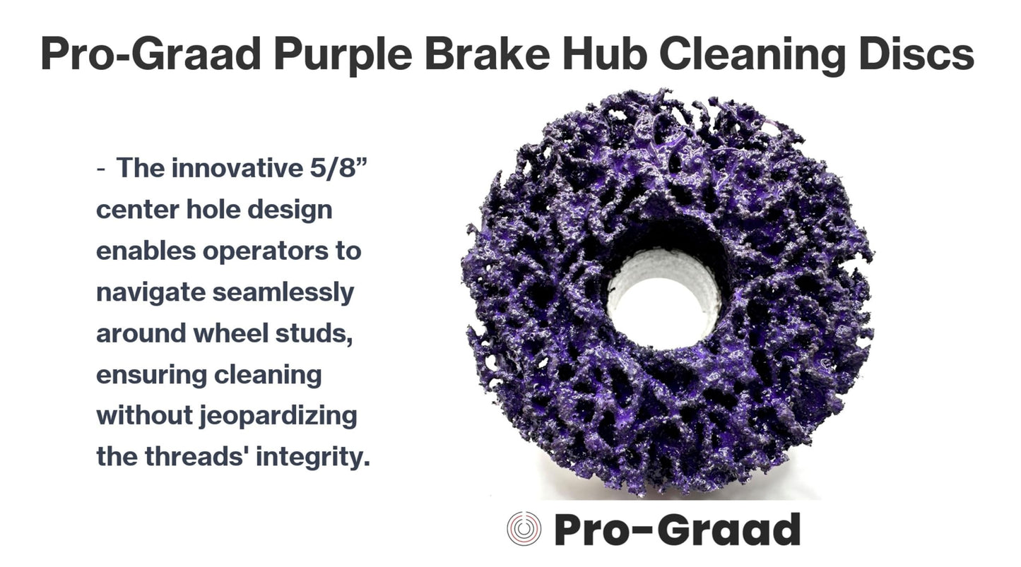 Pro-Graad 10 Pack 2” Hook & Loop Brake Hub Cleaning Discs, Brake Drum & Rotor, Around Wheel Studs Rust Removal, Replacement Pads Compatible with Hook Style Stud Rust Removal & Wheel Stud Cleaner Tools