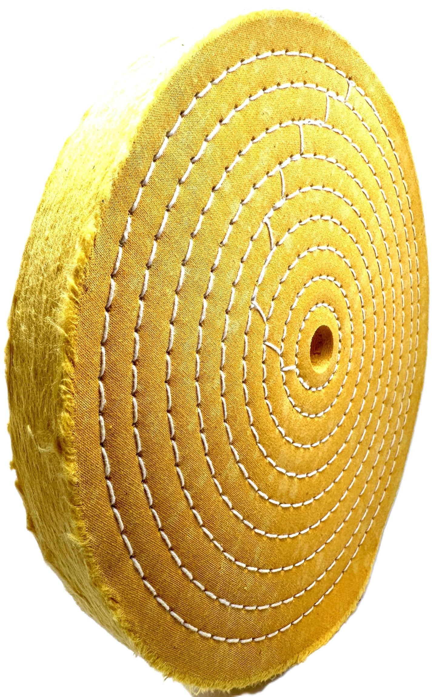 Pro-Graad Extra Thick Buffing Polishing Wheel 10 inch Yellow Treated Cotton Medium, 70 Ply – 1” Thick with 3/4 inch Arbor Hole for Bench Motor – Ideal for Middle Step Buffing – Pack of 1