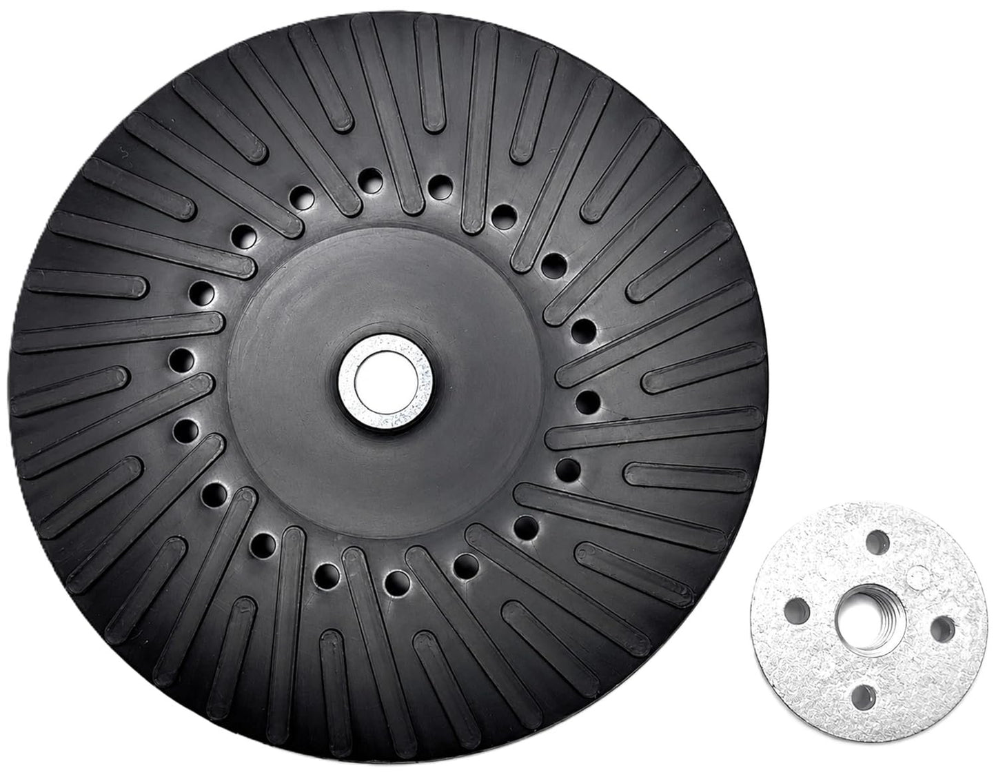 Pro-Graad 7 Inch Rigid Backing Pad for Resin Fiber Discs – 5/8-11 Threaded Angle Grinder Ribbed Backer Pad | 7" x 7/8" Arbor | Grinding, Sanding & Stripping on Metal, Wood