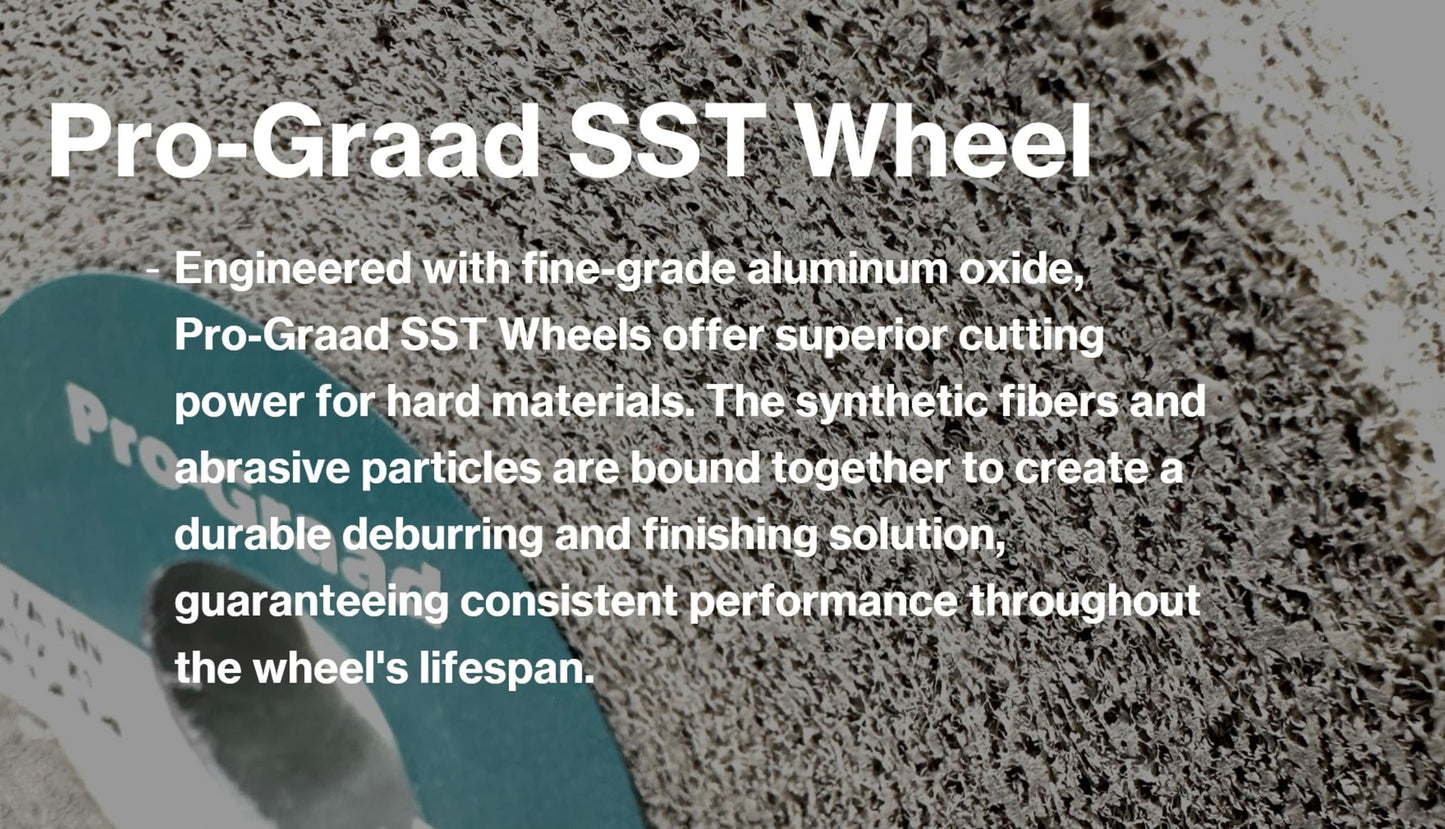 Pro-Graad SST Deburring Wheel - 6" x 1" x 1" 7A Fine Grit – Aluminum Oxide – Excels on Titanium, Stainless & Tough Alloys, Deburring, Finishing and Polishing Wheel – Convolute - (1 Pack)