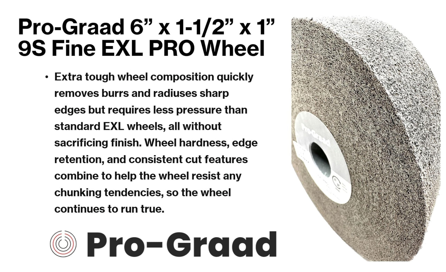 Pro-Graad EXL PRO Convolute Deburring Polishing Wheel - 6" x 1-1/2" x 1" 9S Fine Silicon Carbide - Professional Grade - Metal Deburring, Finishing and Polishing Wheel - (1 Pack)