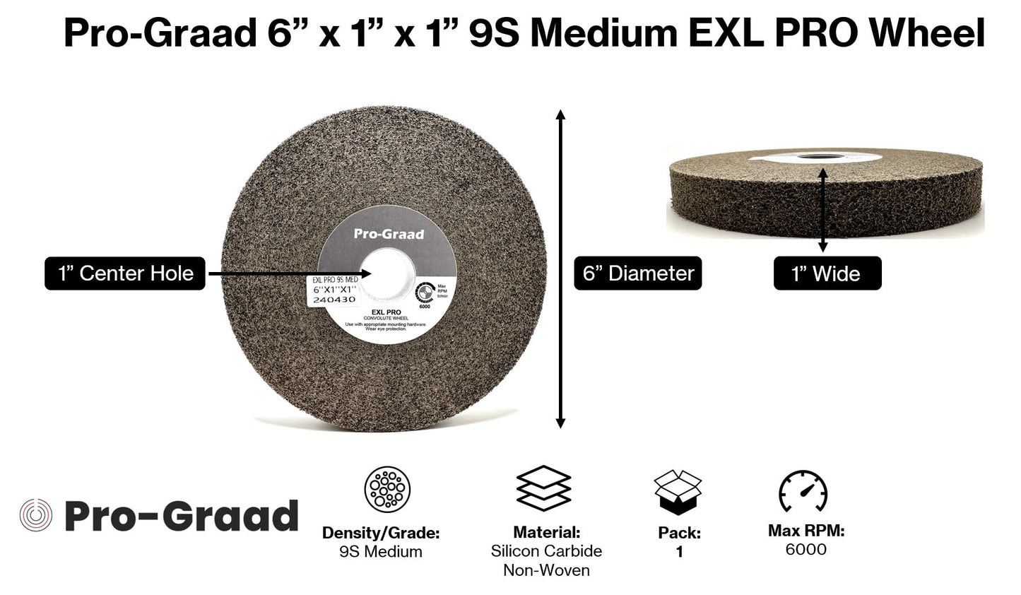 Pro-Graad EXL PRO Convolute Deburring Wheel - Metal Deburring, Finishing and Polishing Wheel