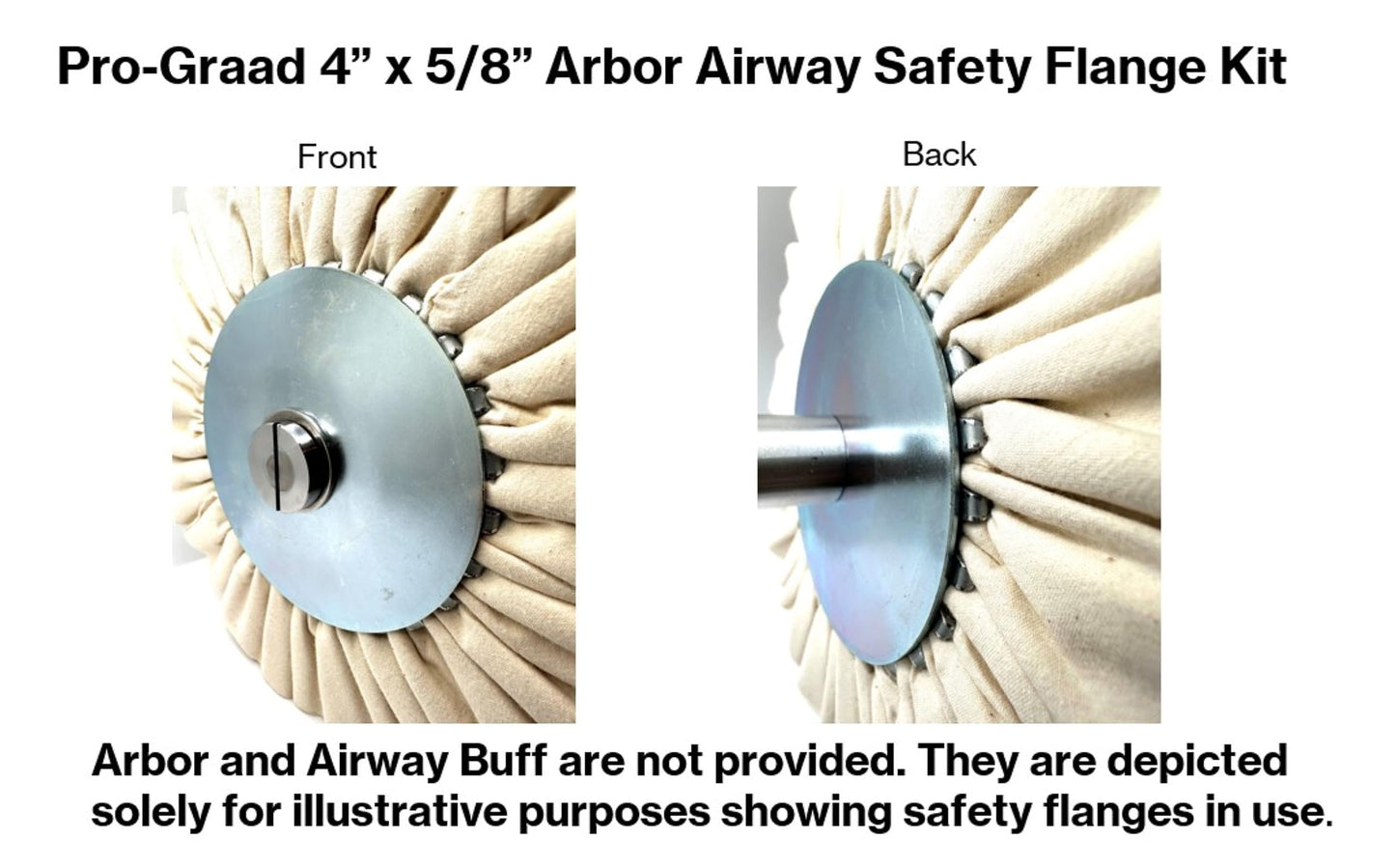 Pro-Graad 4" Airway Flange Kit, 4” x 5/8” Airway Buff Safety Flange Kit, Compatible for Angle Grinder with 5/8” Shaft, 1 Set