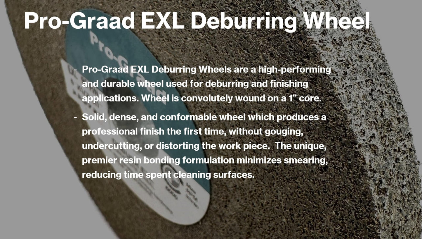 Pro-Graad EXL Deburring Wheel - 6" x 1/2" x 1" 9S Fine Grit - Silicon Carbide - Metal Deburring, Finishing and Polishing Wheel - Convolute - 05790 - (1 Pack)