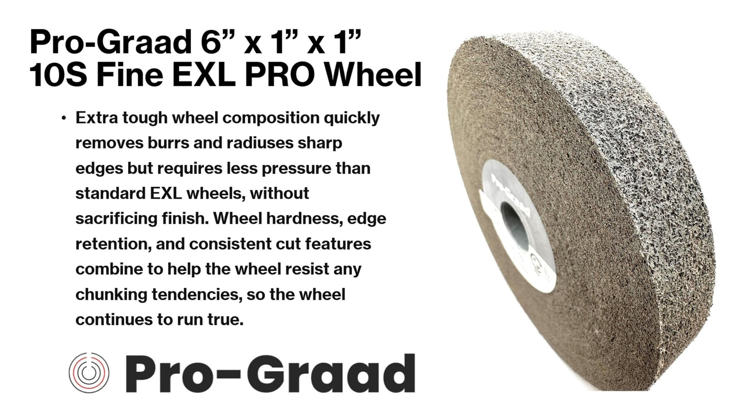 Pro-Graad EXL PRO Convolute Deburring Polishing Wheel - 6" x 1" x 1" 10S Fine Silicon Carbide - Professional Grade - Metal Deburring, Finishing and Polishing Wheel - 94917 - 1 Pack