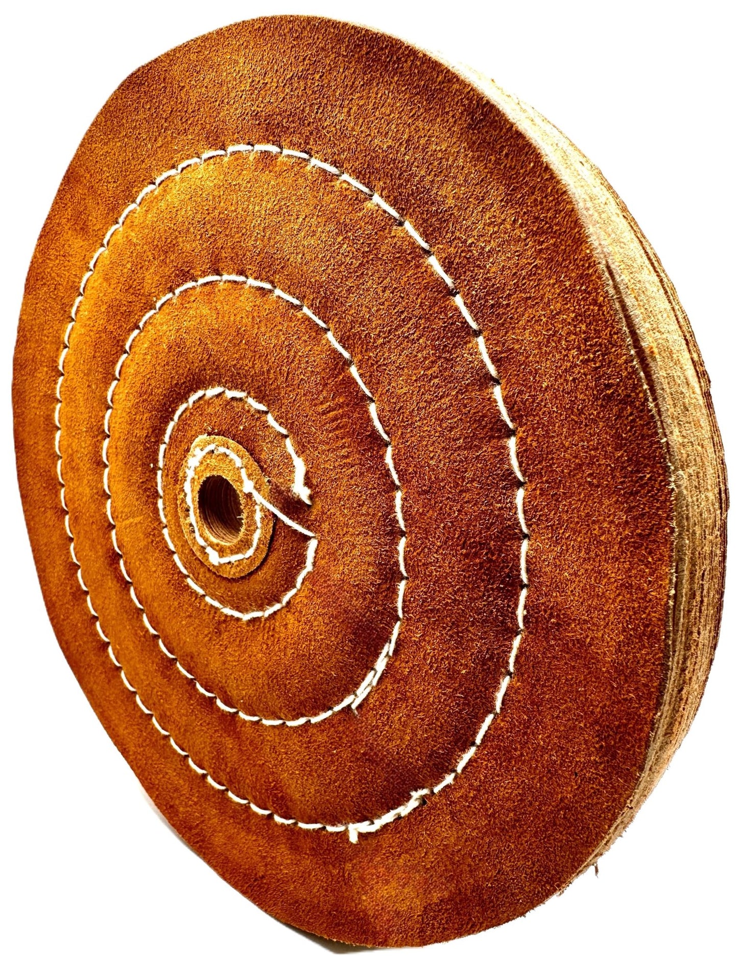 Pro-Graad 1 Pack 8” x 5/8" Arbor 18 Ply Chamois Leather Buffing Polishing Wheel - Leather Center, Long Lasting, Ideal for Final Finish on Gold, Silver, Soft Metals with Rouge for Mirror Finish