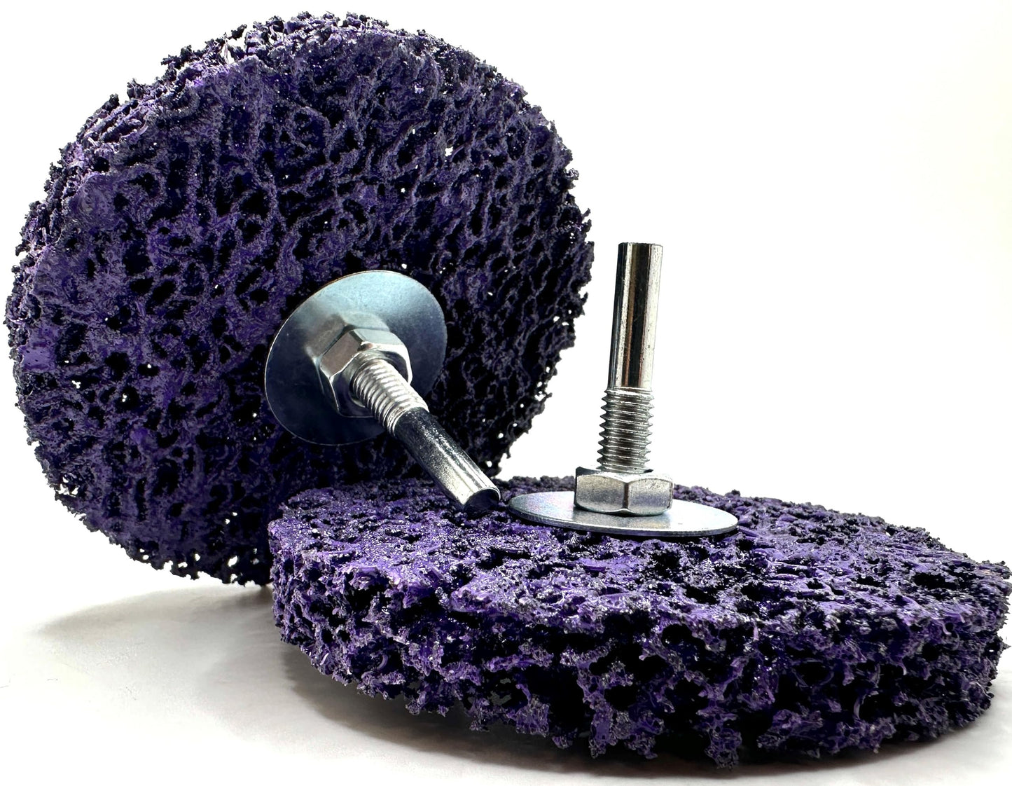 Pro-Graad 2 Pack Paint Stripping Disc Drill Attachment | 4" x 1/2" Wide with 1/4" Shaft | Strip & Clean Discs Remove Paint Coating Rust | Purple | Pack of 2