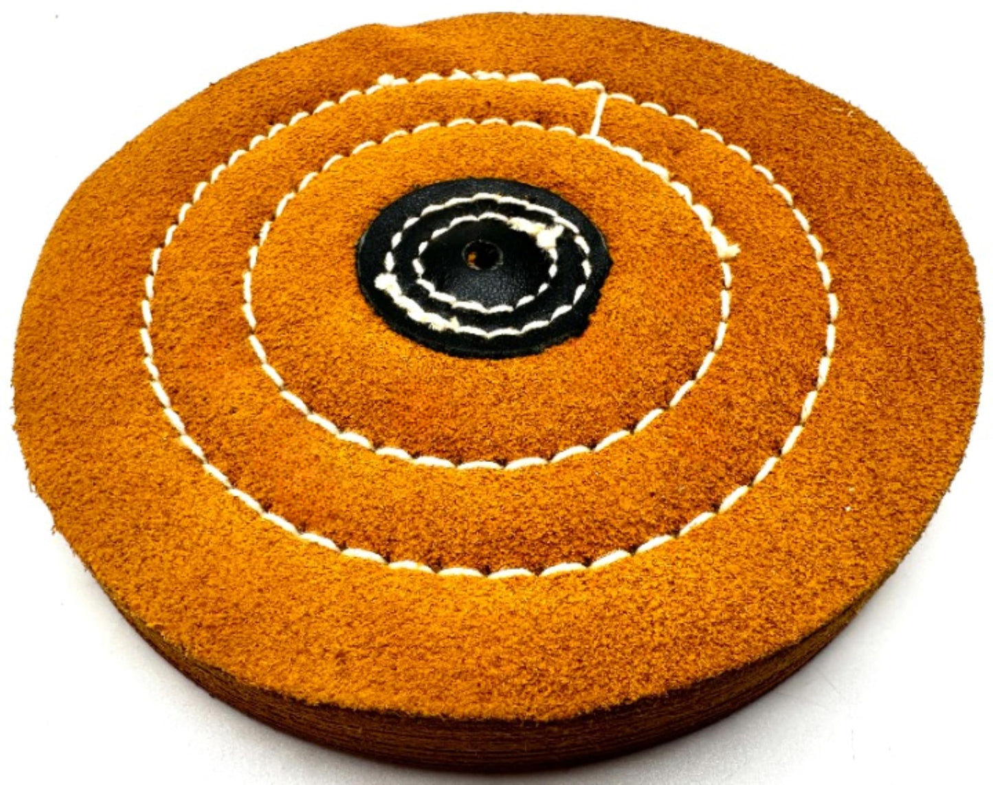 Pro-Graad 5" x Pin Hole Center 18 Ply Chamois Leather Buffing Polishing Wheel - Leather Center, Long Lasting, Ideal for Final Finish on Gold, Silver, Soft Metals with Rouge for Mirror Finish