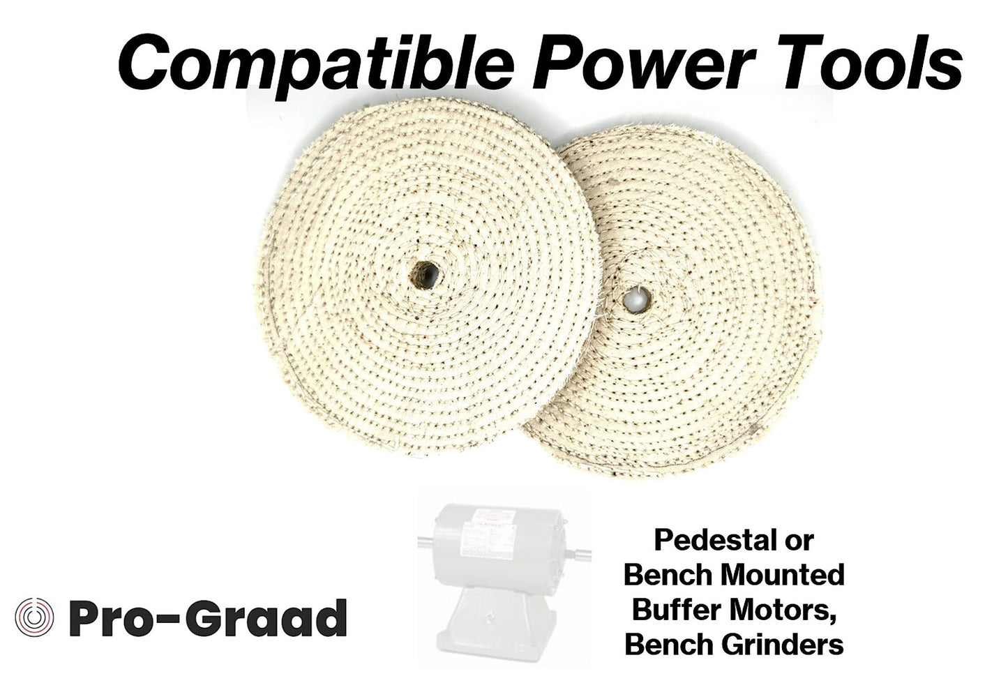 Pro-Graad 2 Pack 8" EOL Sisal Buffing Wheel, 8 inch x 11 Ply - 1/2 inch Thick x 5/8 inch Arbor Hole, Firm Sisal Spiral Sewn Buff for Bench Grinder, Ideal for Coarse Cut First Step Buffing – Pack of 2