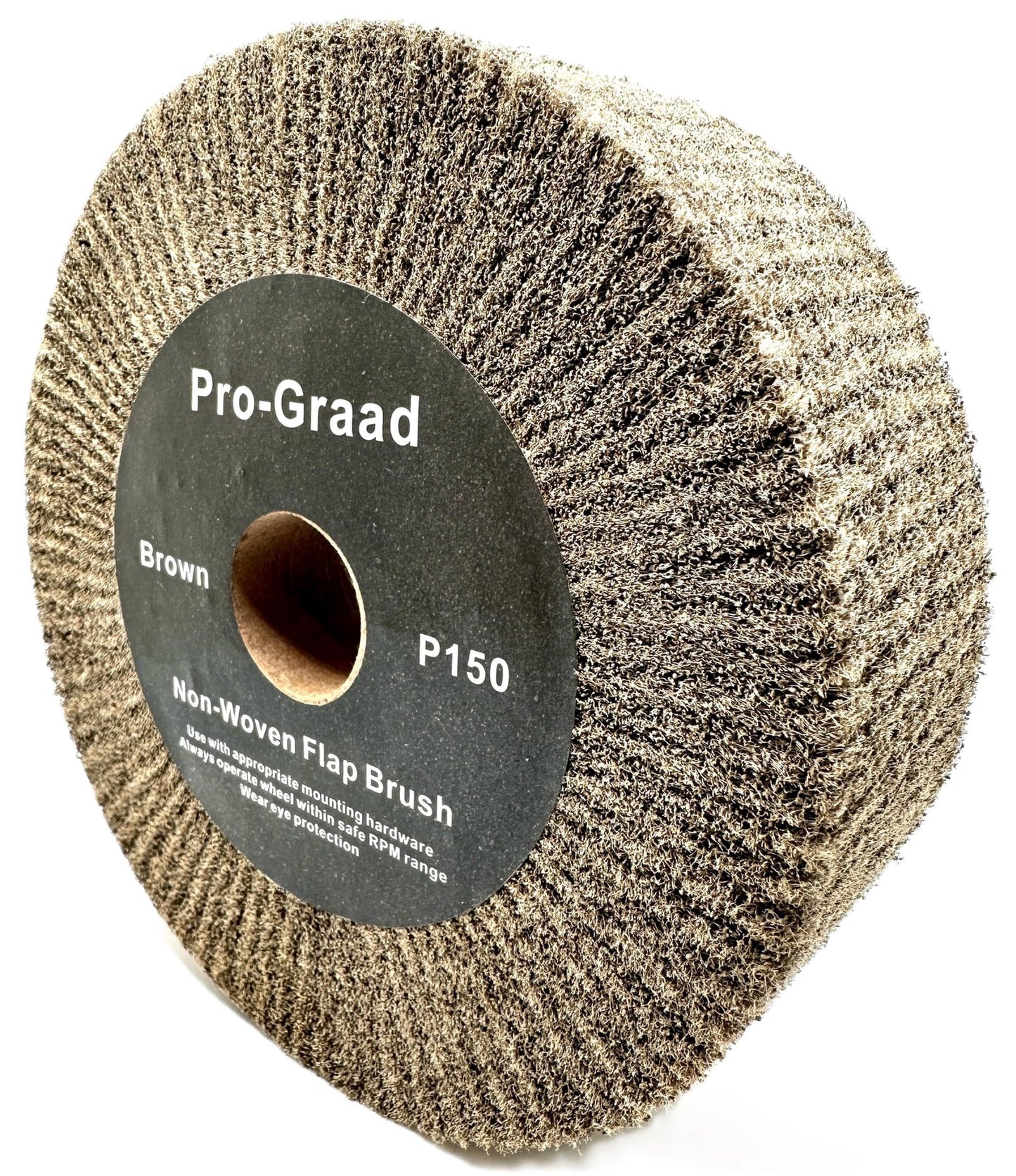 6” x 2” Brown P150 Cut & Polish Non-Woven Bench Grinder Polishing Burnishing Satin Finishing Flap Brush Wheel, Aluminum Copper Metal Golf Club Refurb, Compatible for 1/2”, 5/8”, 3/4" Arbor