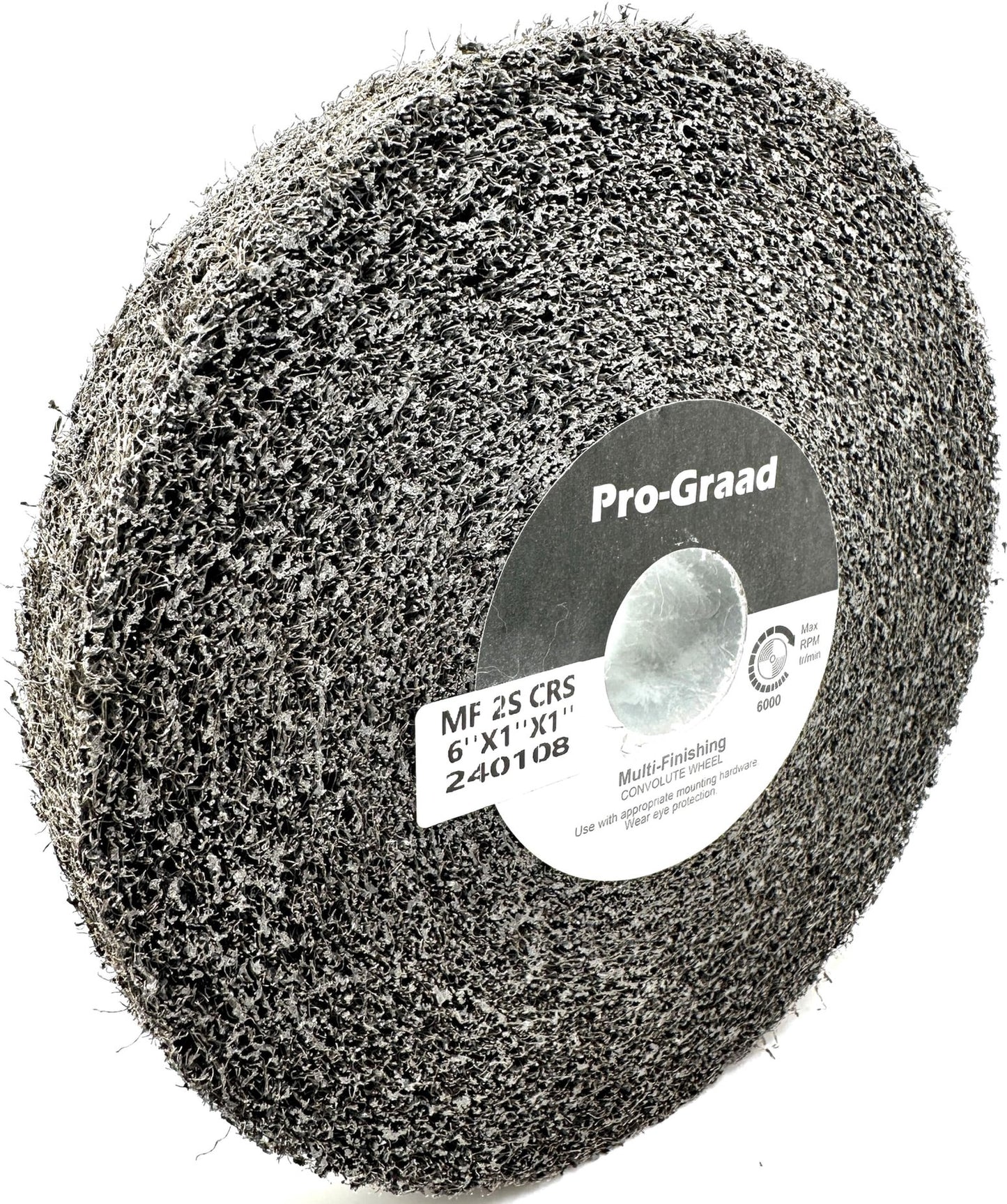 Pro-Graad Multi-Finishing Wheel – 6” x 1” x 1” 2S Coarse Silicon Carbide - Stainless Steel Finishing Convolute Wheel - 13170 – for #3 Finish - 1 Pack