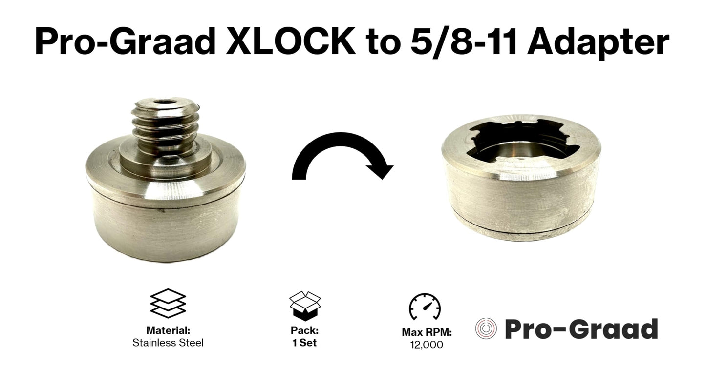 Pro-Graad Adapter for XLOCK to 5/8-11 Thread, Includes Flange Lock Nut, for Angle Grinder Cutting Blade, Flap Discs, Diamond Core Drill Bit