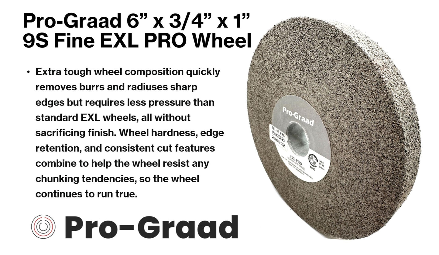 Pro-Graad EXL PRO Convolute Deburring Polishing Wheel - 6" x 3/4" x 1" 9S Fine Silicon Carbide - Professional Grade - Metal Deburring, Finishing and Polishing Wheel - (1 Pack)