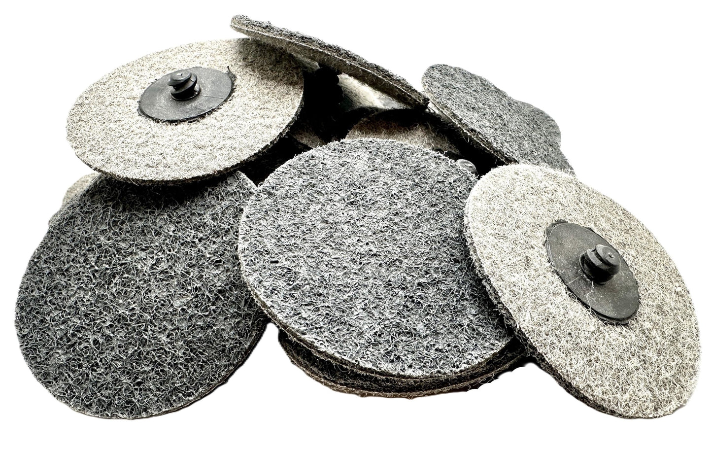 Pro-Graad 3" Gray S-Fine Quick Change Non-Woven Nylon Surface Conditioning Discs for Deburring Sanding Finishing Blending Polishing with Male R-Type Backing Use with Die Grinder - 25 Pack
