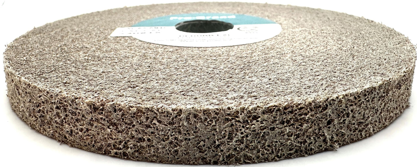 Pro-Graad EXL Deburring Wheel - 6" x 1/2" x 1" 8A Medium Grit - Aluminum Oxide - Metal Deburring, Finishing and Polishing Wheel - Convolute - (1 Pack)