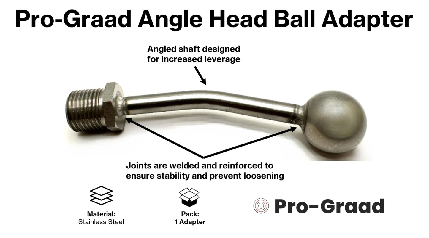 Pro-Graad Angle Head Ball Adapter - Fits TapeTech, Columbia, Level 5, Drywall Master, NorthStar, Platinum, TapeWorm, BlueLine  - Converts Corner Roller Handle to Angle Head/Corner Finisher Handle