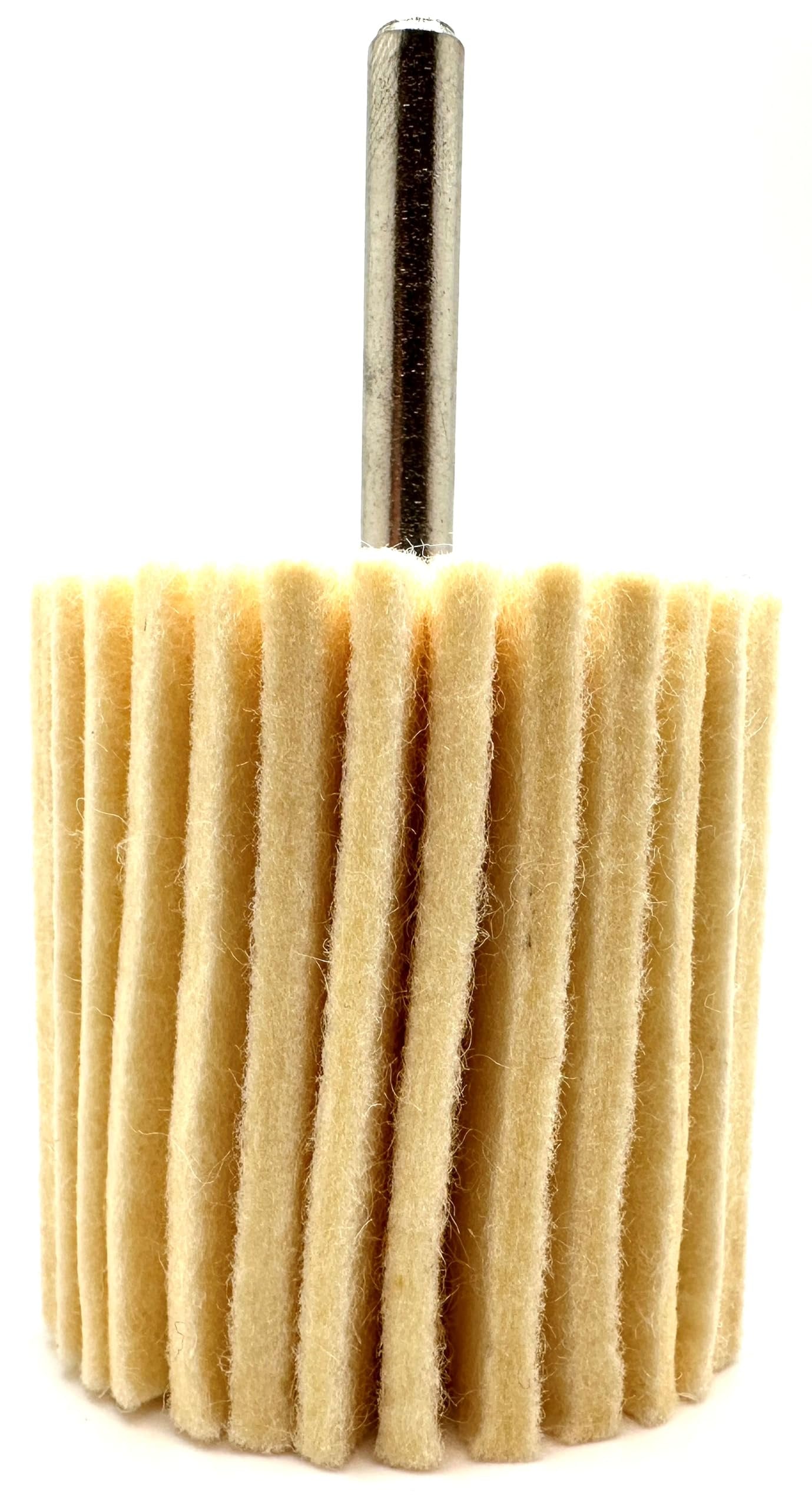 Pro-Graad 5 Pack 2" X 2" Felt Flap Wheel with 1/4" Shank Mounted, Perfect for Surface Finishing, Polishing, Buffing Plastics, Stone, Glass, Steel, Stainless, Aluminum and more, Pack of 5