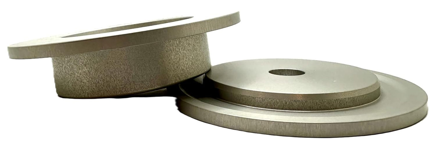 Pro-Graad 3" Aluminum Insertable Double-Buff Safety Flanges for High Speed Polishing, for Airway Buffing Wheels WITHOUT CENTER PLATES, Self Tightening, use with 5/8-11 threaded tools & 3” Center Buffs