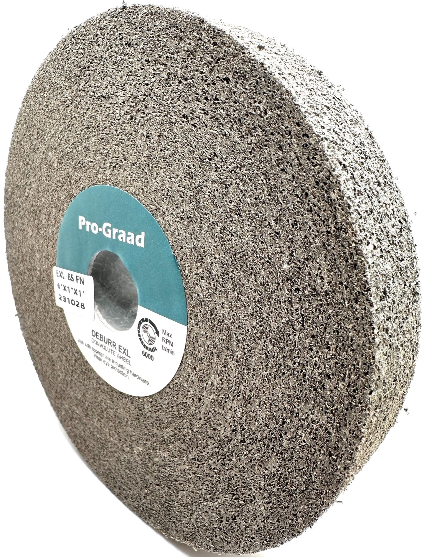 Pro-Graad EXL Deburring Wheel - 6" x 1" x 1" 8S Fine - Silicon Carbide - Metal Deburring, Finishing and Polishing Wheel - Convolute - 09549 - 1 Pack
