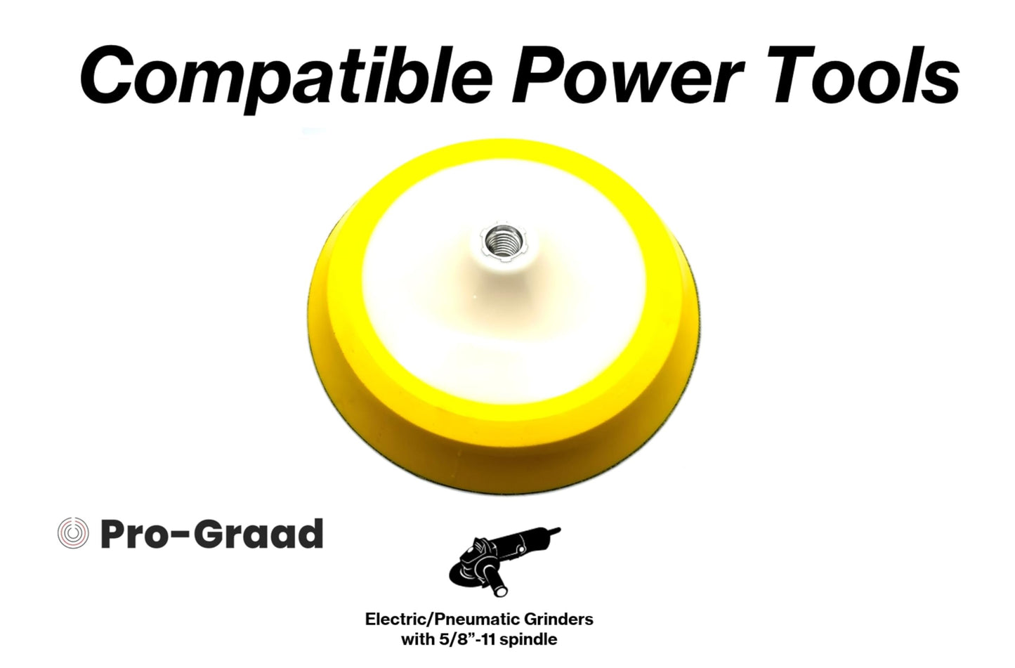 Pro-Graad 8" Premium Hook and Loop Backing Plate for Sanding, Polishing Buffering Pads, Backer Pad with 5/8”-11, 8 inch Backup Pad for Angle Grinder Drill Polisher Buffer