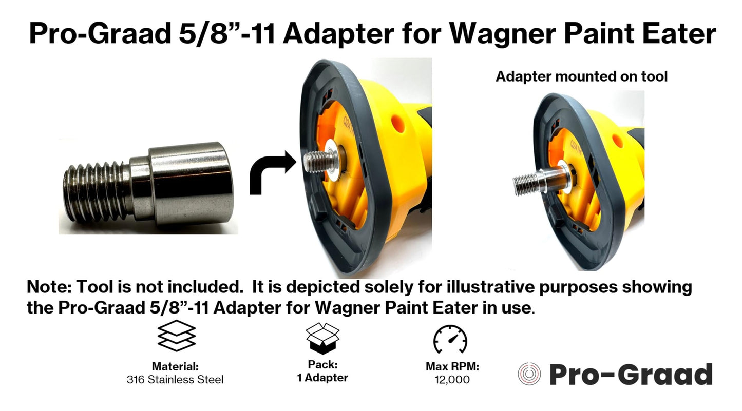 Pro-Graad 5/8-11 Adapter for Wagner Paint Eater - Upgrade Your Wagner PaintEater Tool with Seamless Compatibility to Standard 5/8”-11 Threaded Disc Backing Pads