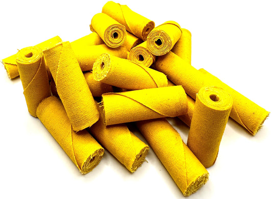 Pro-Graad 25 Pack 1/2x1-1/2x1/8 Yellow Treated Cloth Buffing & Polishing Cartridge Rolls, Ideal for Detail Polishing Hard to Reach Areas