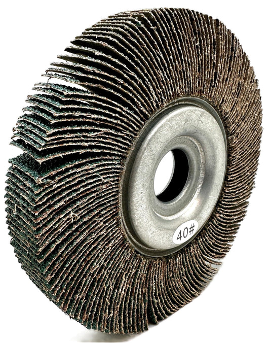 Pro-Graad 6” x 1” x 1” 120 Grit Premium Zirconia Abrasive Unmounted Flap Wheel for Deburring, Sanding, Grinding, Rust, Paint Removal Polishing Wheel for Bench Grinder