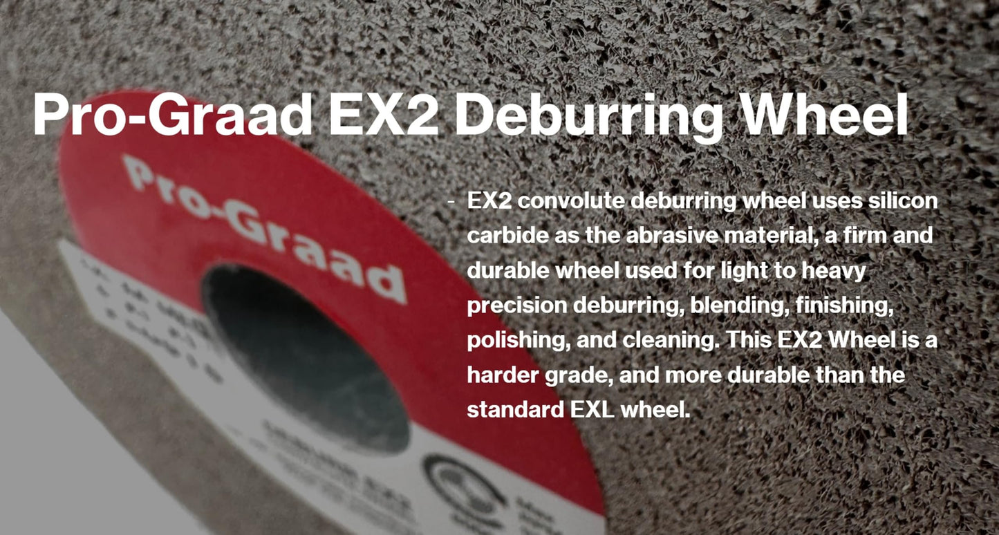 Pro-Graad EX2 Convolute Deburring Polishing Wheel - 6" x 1" x 1" 9S Fine Grit Silicon Carbide - Extra Durable - Metal Deburring, Finishing and Polishing Wheel - Convolute - 18040 - (1 Pack)
