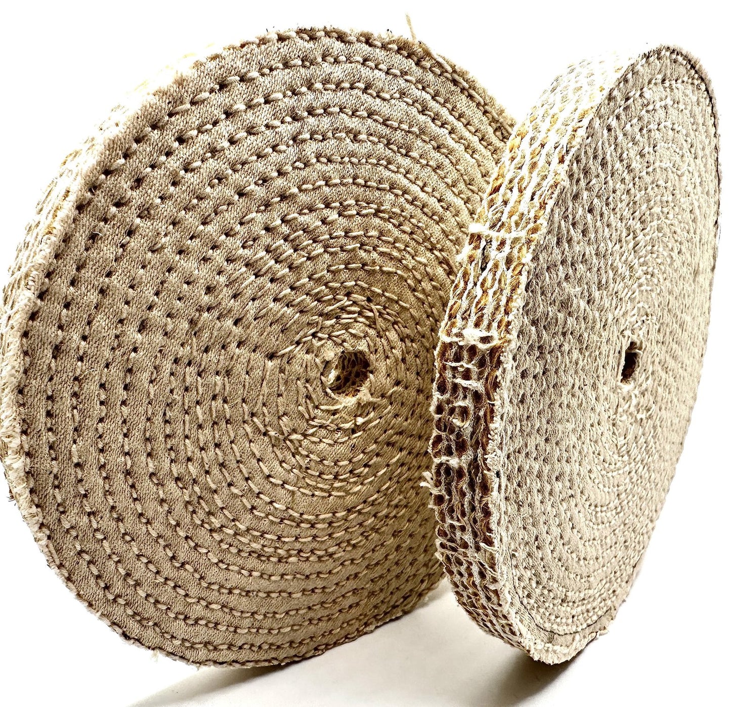 Pro-Graad 2 Pack 8" EOL Sisal Buffing Wheel, 8 inch x 11 Ply - 1/2 inch Thick x 5/8 inch Arbor Hole, Firm Sisal Spiral Sewn Buff for Bench Grinder, Ideal for Coarse Cut First Step Buffing – Pack of 2