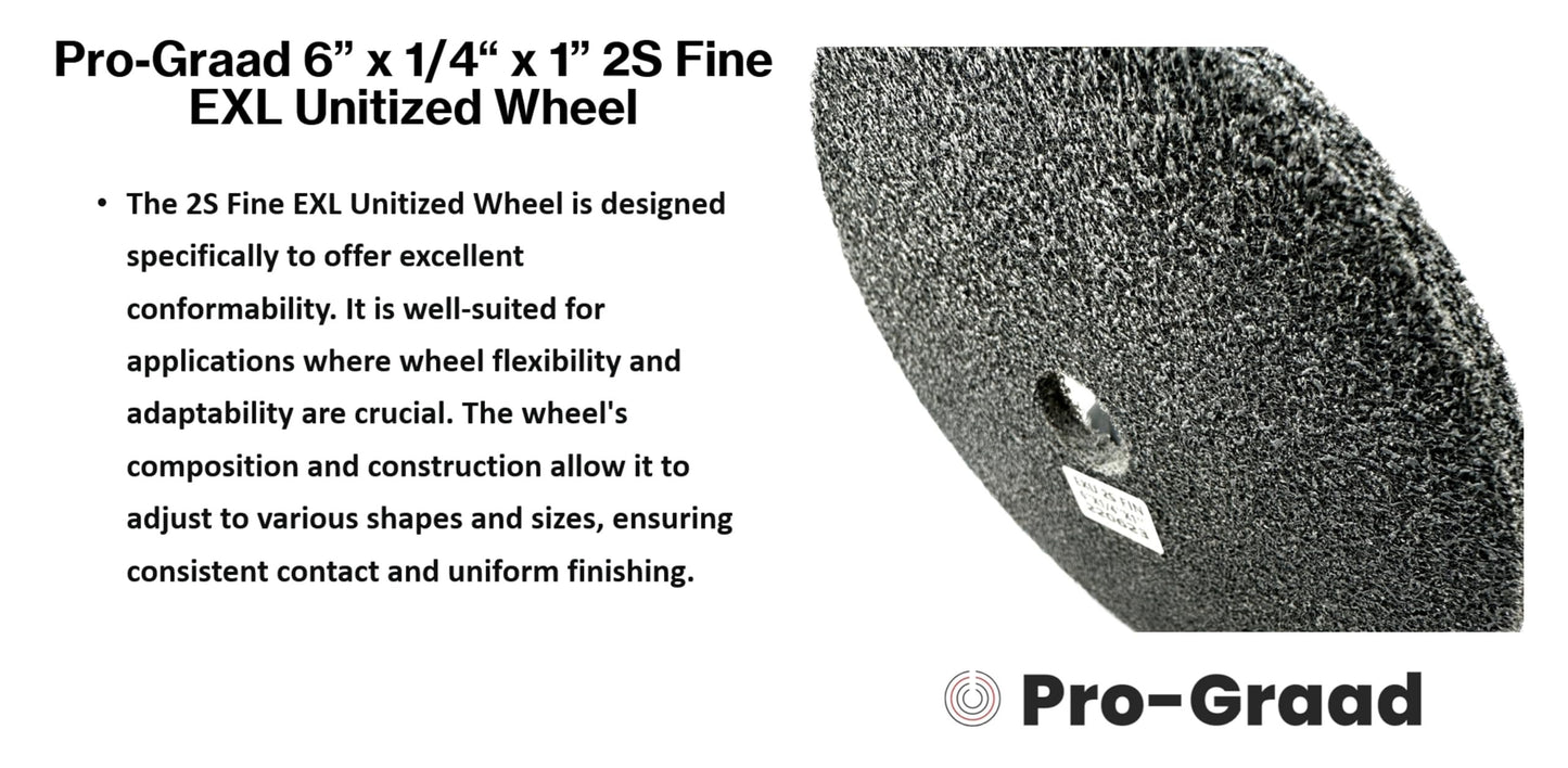 Pro-Graad EXL Unitized Wheel, Silicon Carbide, 6" Diameter x 1/4" Wide x 1" Arbor, 2S Fine | 18597 | (Pack of 1)
