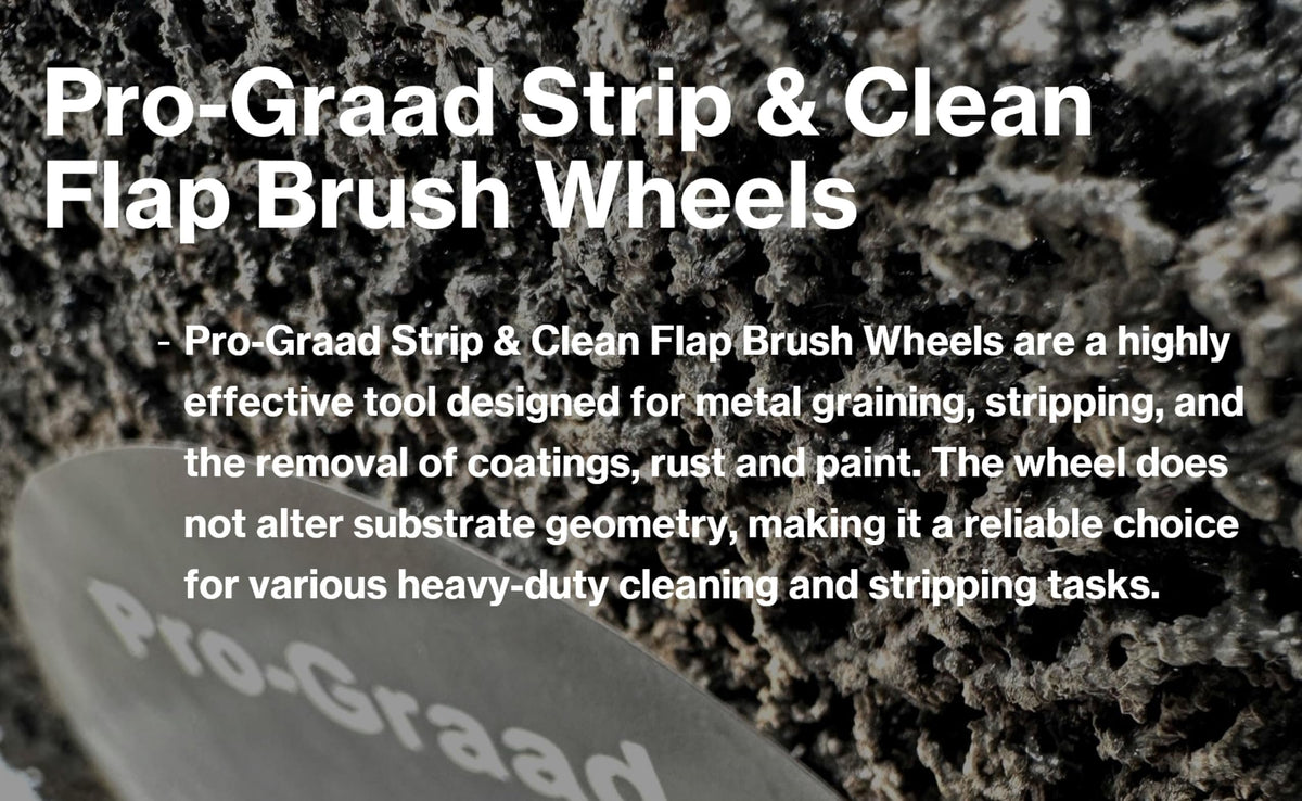 Pro-Graad 8” x 1” Black 40 Grit Extra Coarse Non-Woven Bench Grinder Strip & Clean Flap Brush Wheel, Metal Graining, Stripping, Rust & Paint Removal, Compatible for 1/2”, 5/8”, 3/4", 1", 1-1/4" Arbor