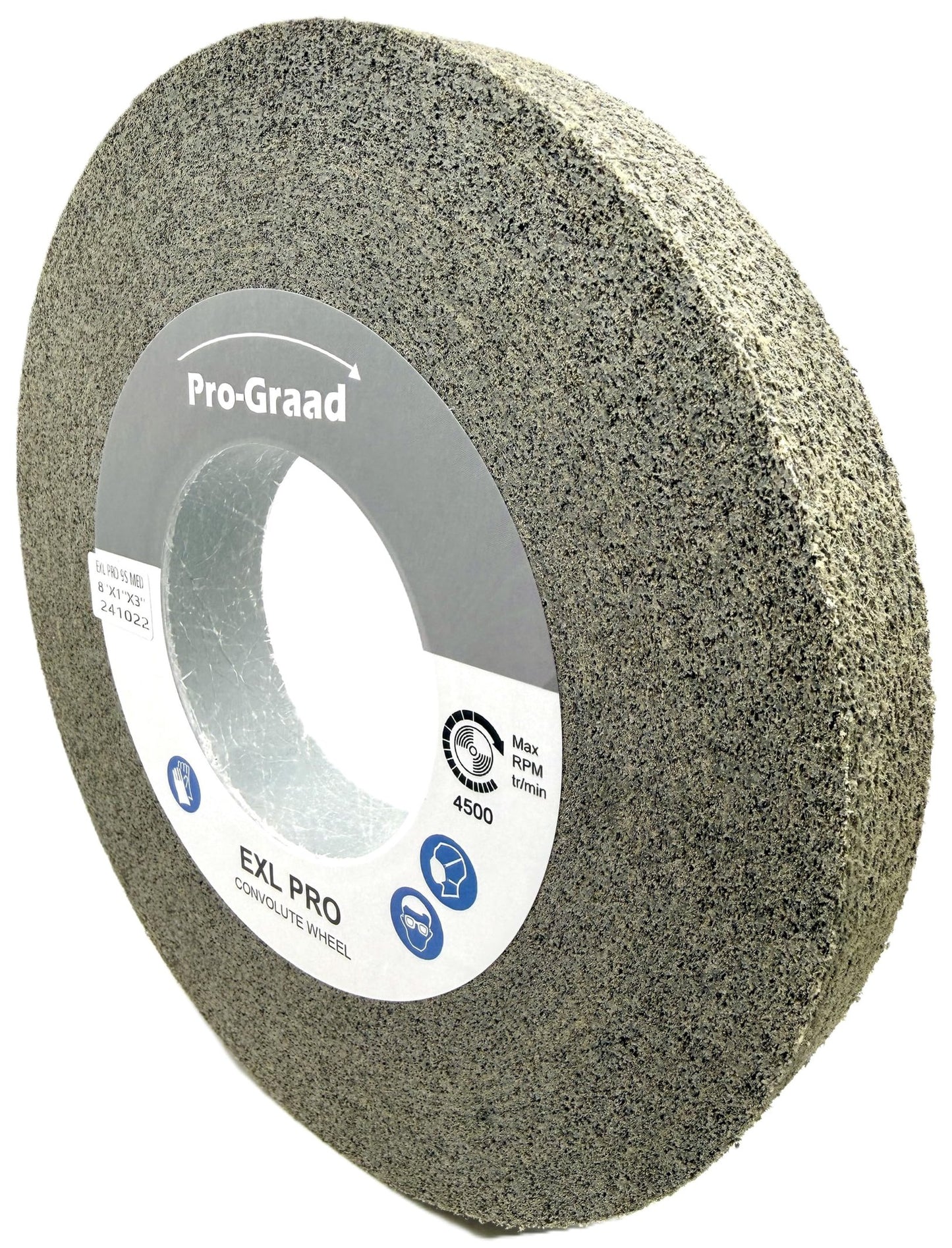 Pro-Graad 8” x 1” x 3” 9S Medium EXL PRO Convolute Deburring Polishing Wheel -  Silicon Carbide - Professional Grade - Metal Deburring, Finishing and Polishing Wheel –  1 Pack