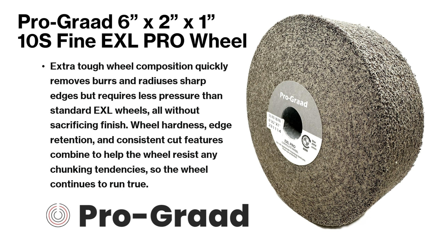 Pro-Graad EXL PRO Convolute Deburring Polishing Wheel - 6" x 2" x 1" 10S Fine Silicon Carbide - Professional Grade - Metal Deburring, Finishing and Polishing Wheel - 1 Pack